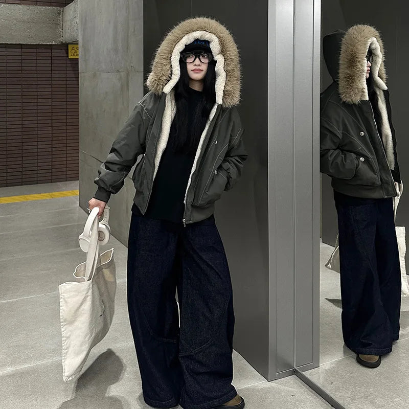 Padded Clothes Women's 2025 New Loose Thickened Padded Clothes Winter Warm Padded Jacket