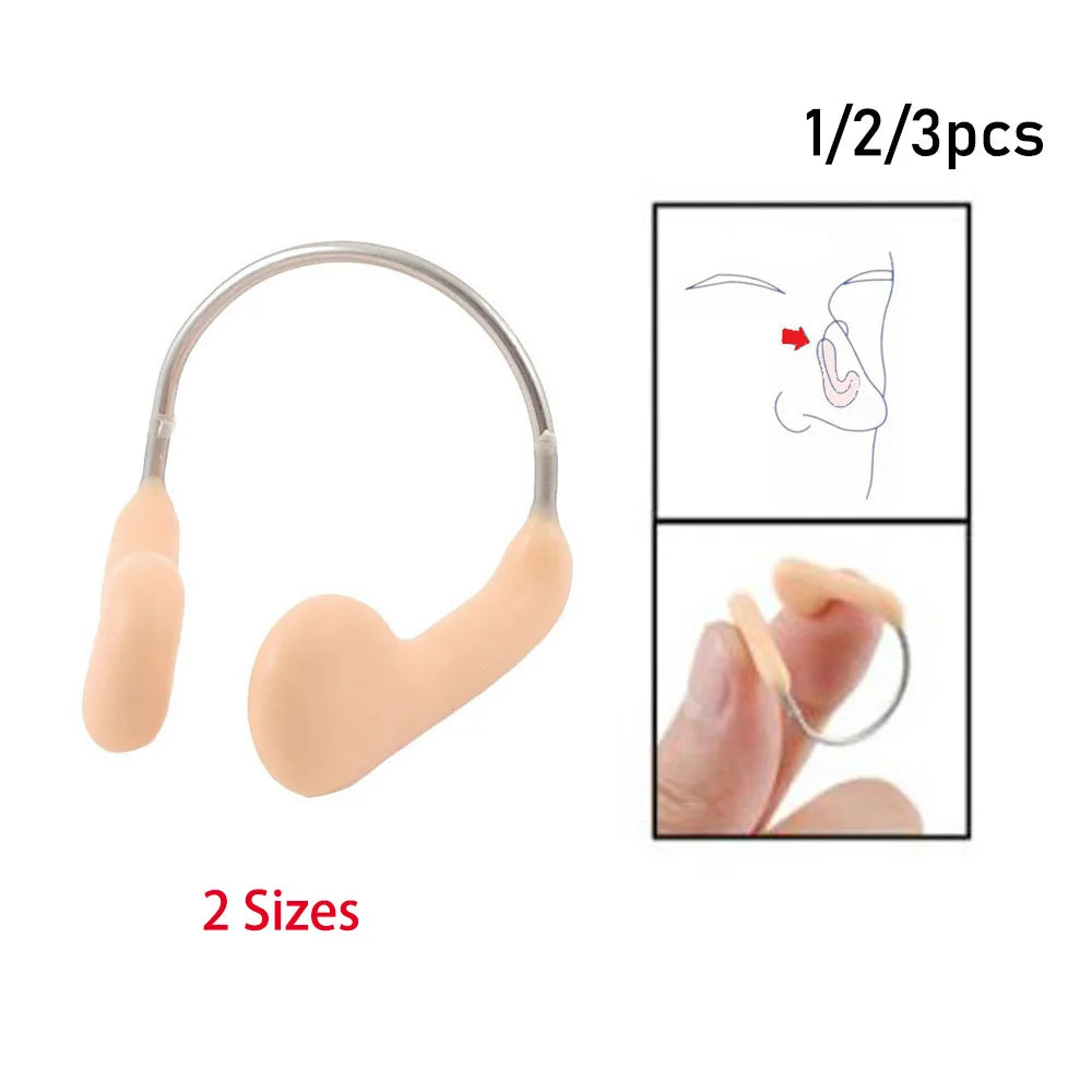 1/2/3pcs Steel Wire No-skid Soft Silicone Durable Water Sports Accessories Diving Tool Nose Clip Swimming equipment