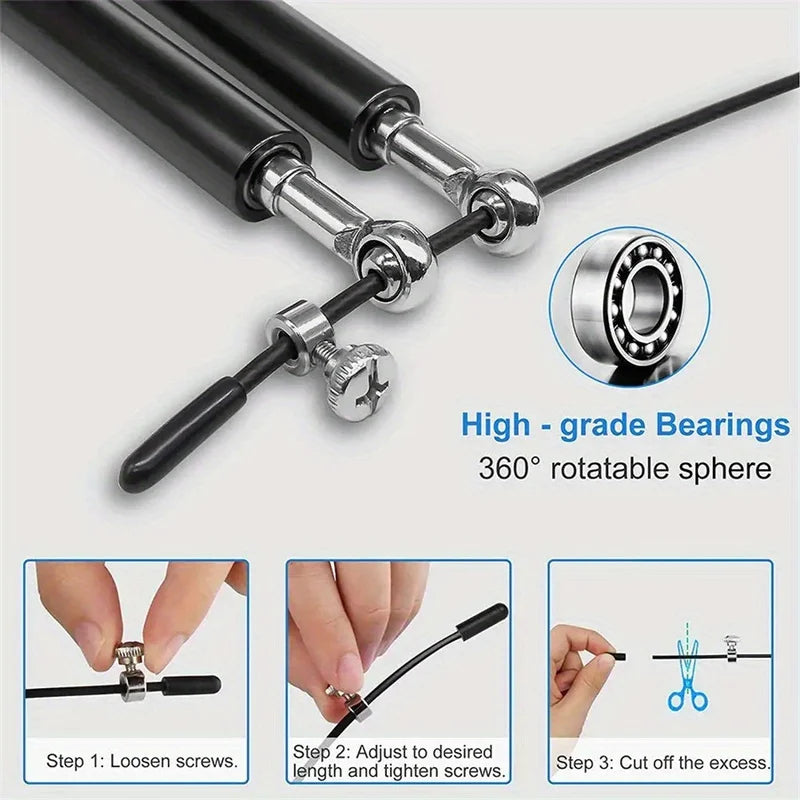 Steel Wire Skipping Rope Fitness Sports Equipment Bearings Skipping Rope Middle School Students Training Aluminum Alloy