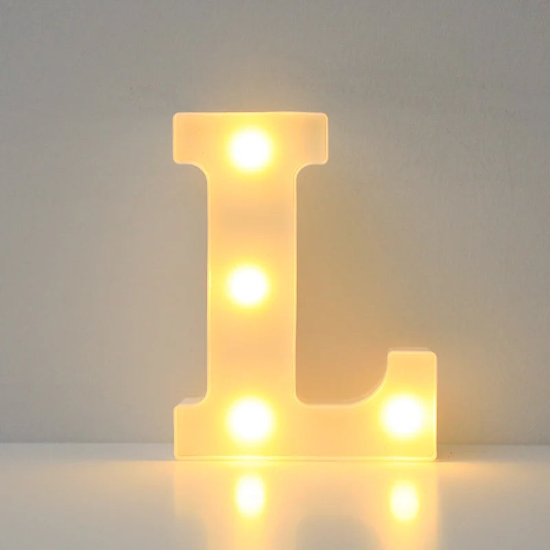 Alphabet LED Letter Lights Luminous Number Lamp Battery Night Light for Wedding Birthday Christmas Party  Home Decoration