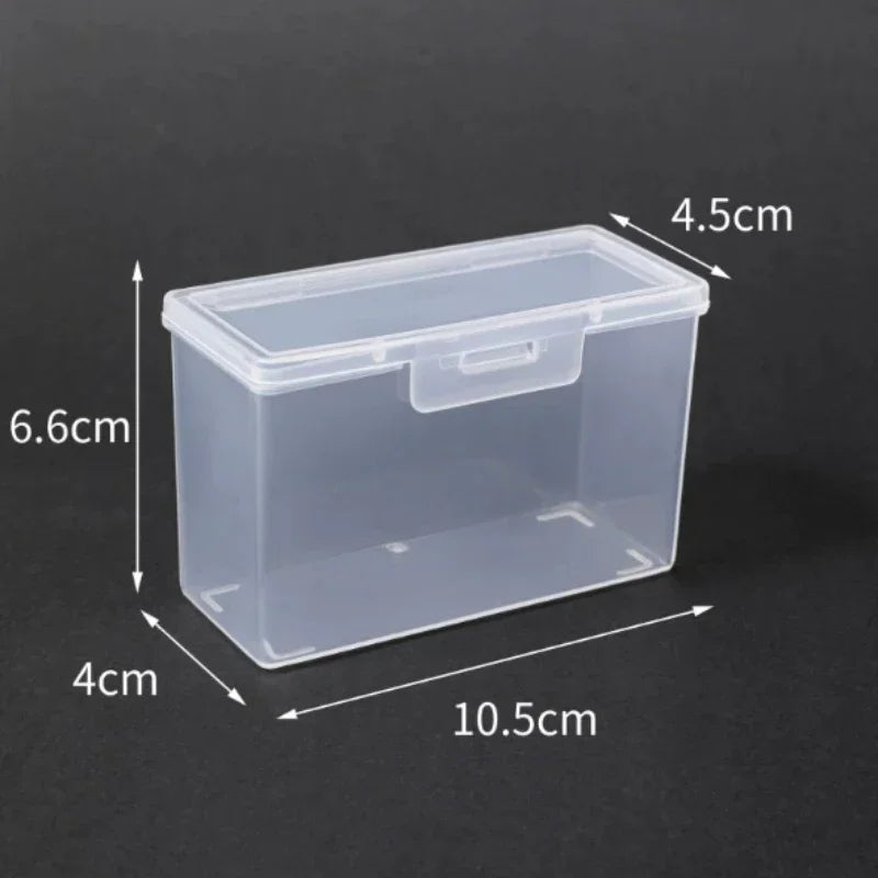 For Clear Plastic Storage Box With Hinged Lid Stackable Small Container For Cotton Swab Craft Hardware Cosmetic Accessories Case