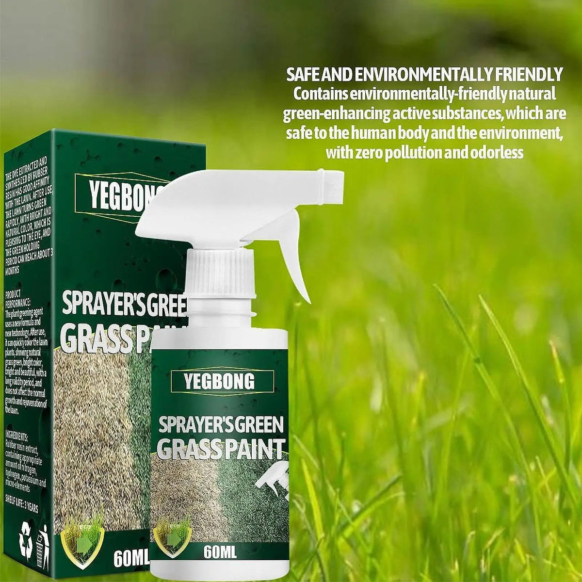 60ml Green Lawn Spray Lawn Color Tool Efficient High Reliability Lawn Care Grass Paint Lawn Dye for Garden