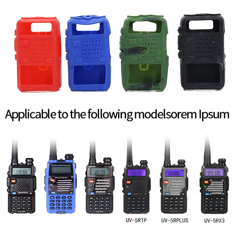 Silicone Rubber Cover Bumper BAOFENG UV-5R Case for Two-Way Radio F8+ UV 5R UV-5RE DM-5R Walkie-Talkie UV5R Accessories