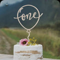 One Year Old Happy Birthday Cake Topper Flower Plant Wooden Baby Cake Topper For Kids Birthday Party Cake Decoration Baby Shower