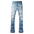 Men Light Blue Boot Cut Denim Jeans Casual Classic Released Hem Pants Long-Legged Trousers for Tall High Quality