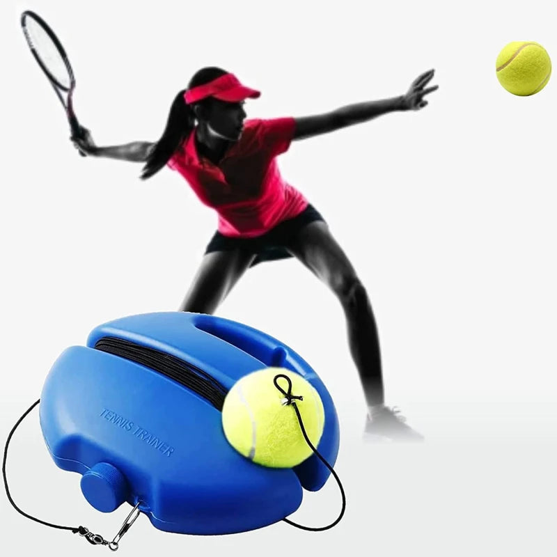 Heavy Duty Tennis Training Aids Base With Elastic Rope Ball Partner Sparring Device Practice Self-Duty Rebound Tennis Trainer