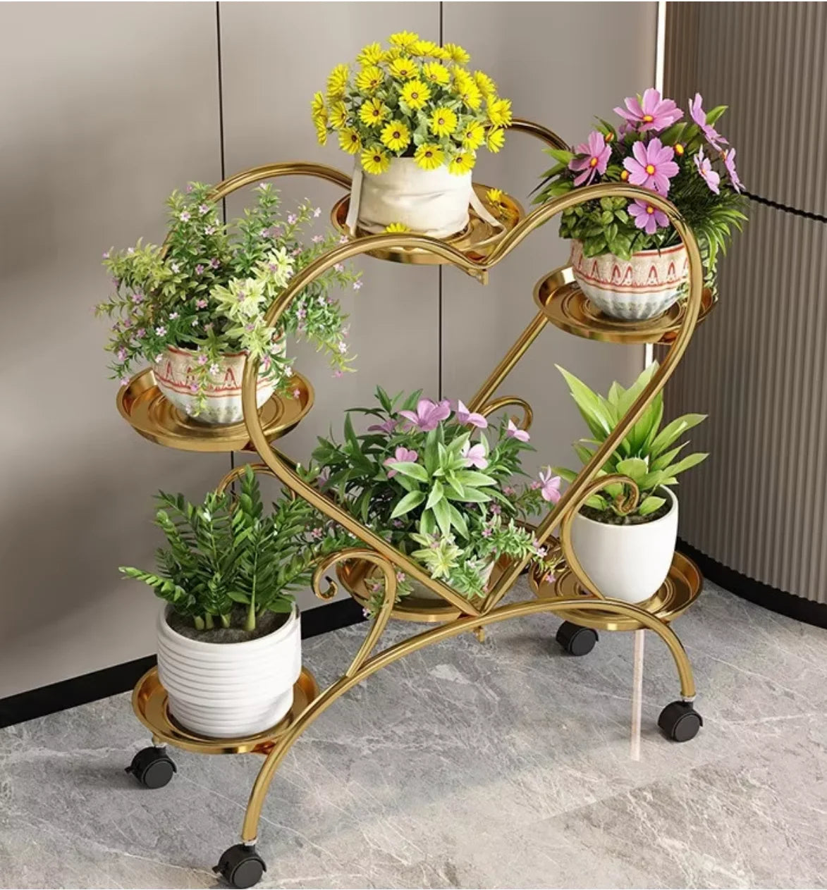 5/6/9 Pots Metal Plant Stand Flower Pot Display Rack Planter Shelves Indoor Storage Shelf For Home Balcony Living Room Garden