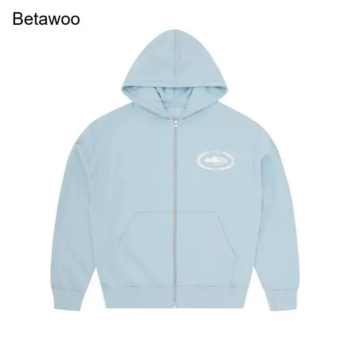 Men's Casual Zip Up Hoodie Solid Color Fleece Jacket with Pockets Full Zip Sweatshirt Outerwear