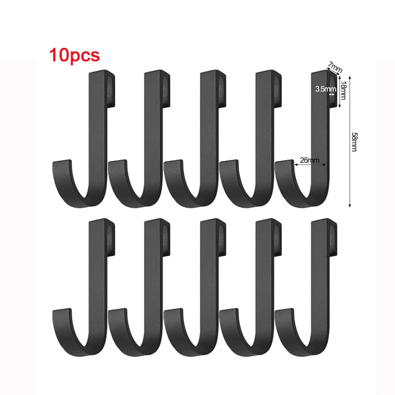 Bathroom Movable Hooks Kitchen Cabinet Door Back Hook Hanging Rack Clothes Coat Hat Towel Hanger Storage Shelf  Hook Accessories