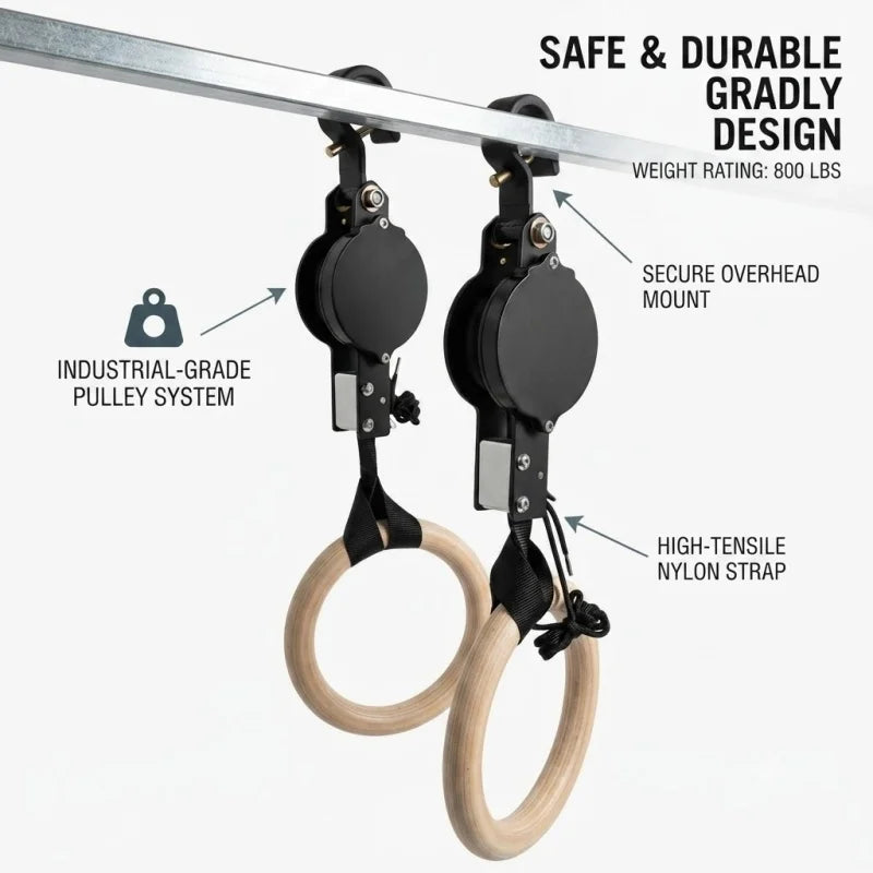 New Gymnastics Rings Adjustable Numbered Straps Fitness Strength Training Pull Up Rings Set Exercise Equipment Home Gym Workout