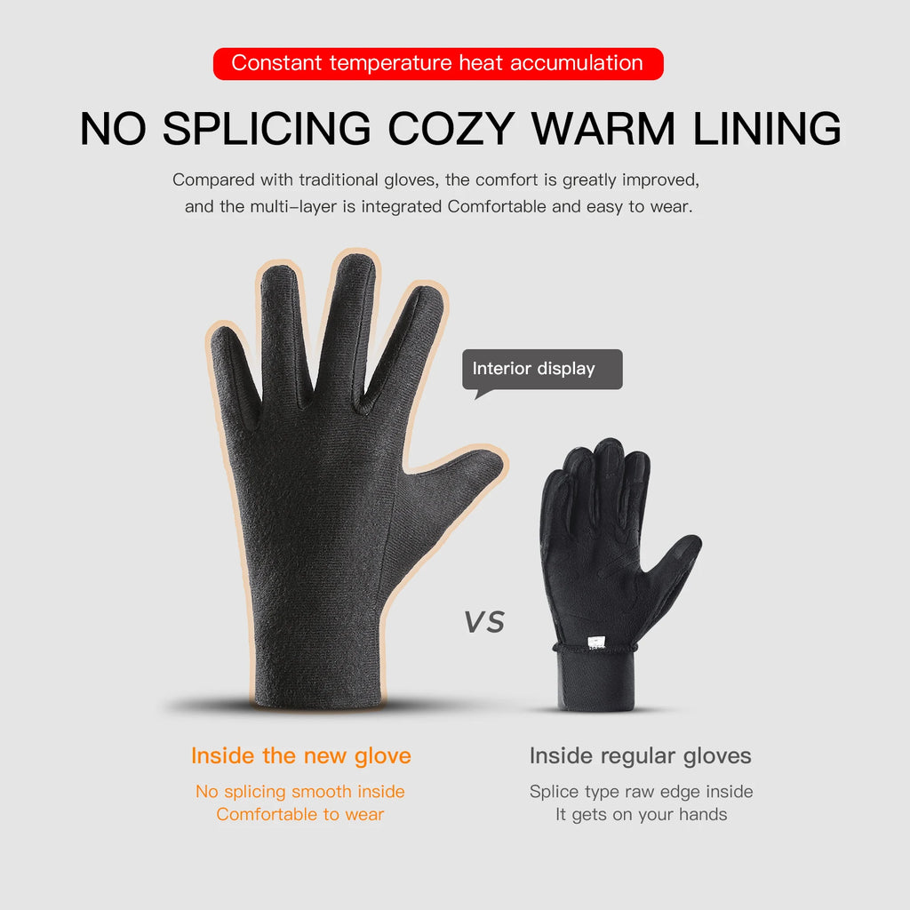 Men's Winter Gloves Waterproof, Windproof, Warm Gloves for Skiing, Motorcycling, Riding, Driving, and Touchscreen Use