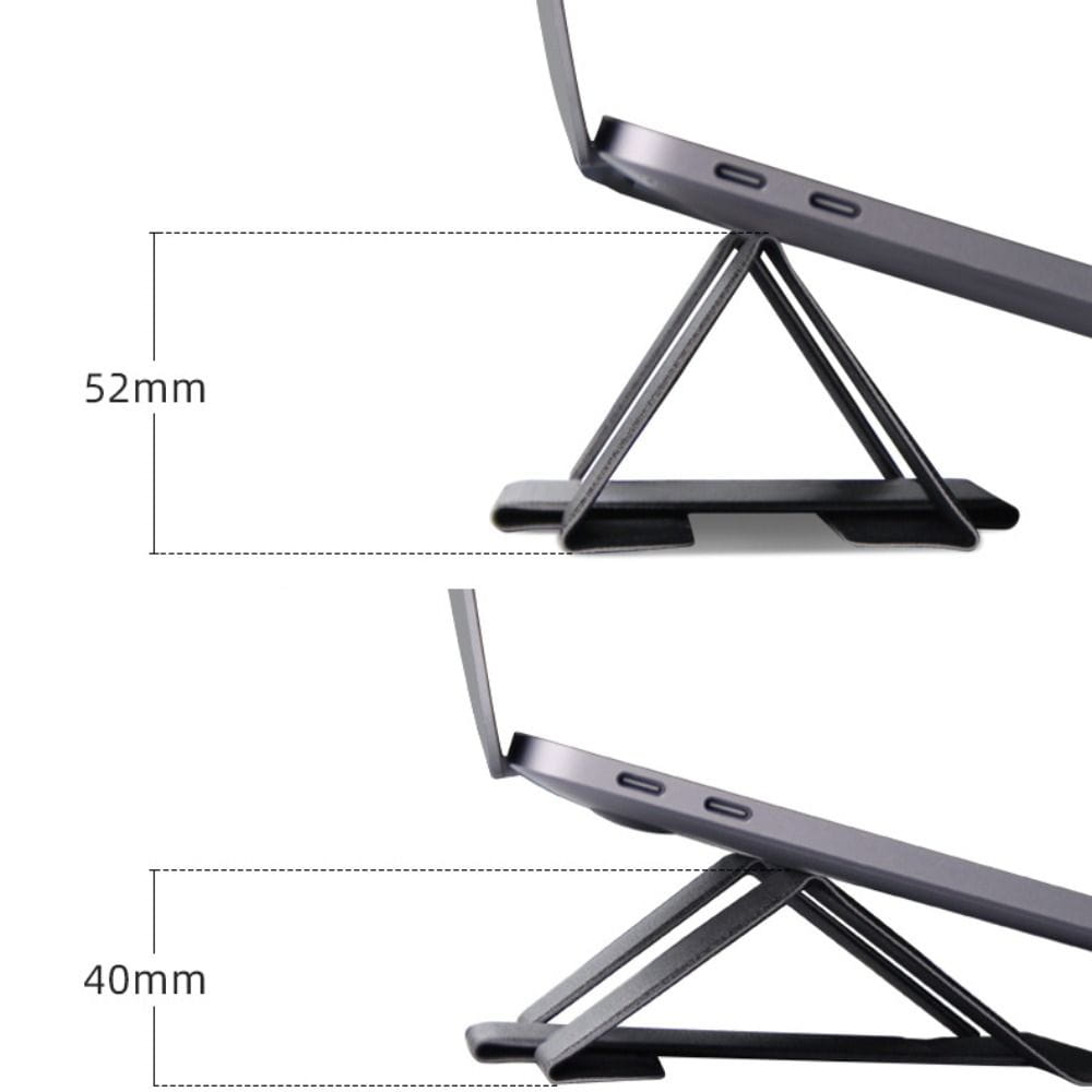 Schwarzer faltbarer Laptopständer mit elegantem, minimalistischem Design für 12- bis 16-Zoll-Notebooks