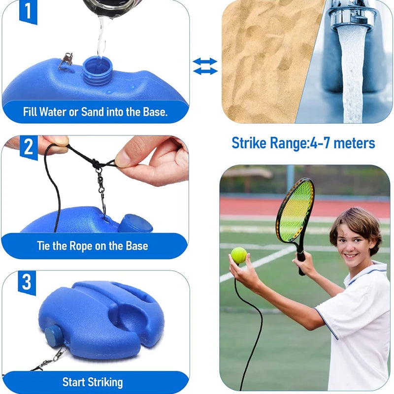 Tennis Trainer With 1Pc Tennis Ball For Beginner, Tennis Rebounder Set For Self Training, Club Auxiliary Training Equipment