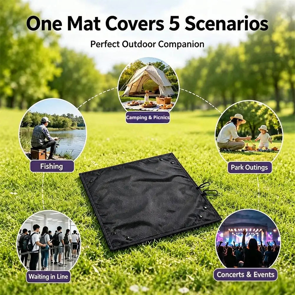 Camping Lightweight Folding Storage Mat,Mini Hiking Seat Mat, Waterproof Camping Gear Tray With Carabiner For Hiking Backpacking