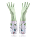 Women's Waterproof Rubber Kitchen Gloves Extended Durable for Dishwashing Cleaning Laundry Comfortable Fit for Household Chores