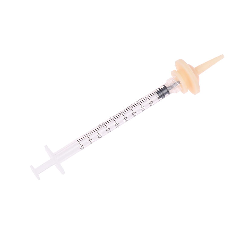 clear plastic oral syringe with beige rubber plunger and needle cap for 1ml 3ml 5ml pet oral syringe with silicone nipple feeder