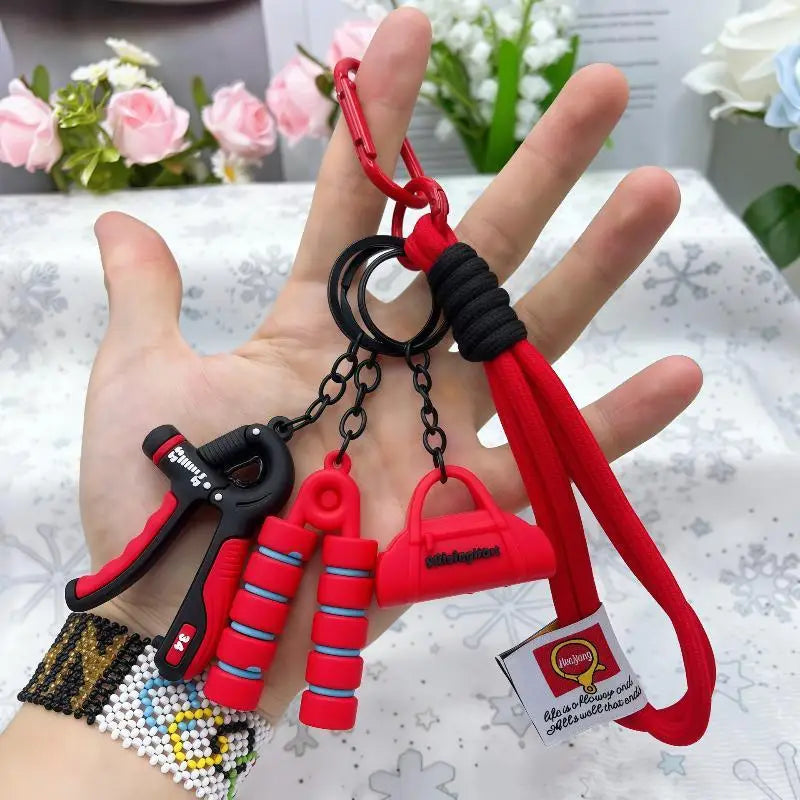 Personalized Sports Style Keychain Durable Fitness Series Pendant for Gym Bag Car Key Accessories Gift for Fitness Enthusiasts