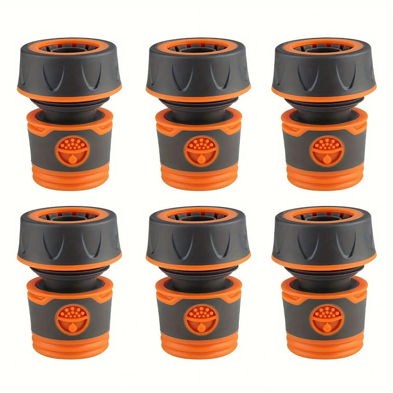 6-Pack Garden Hose Quick Connect Adapters - 3/4" (19mm) Heavy Duty Plastic Fittings for Lawn Care & Gardening Tools