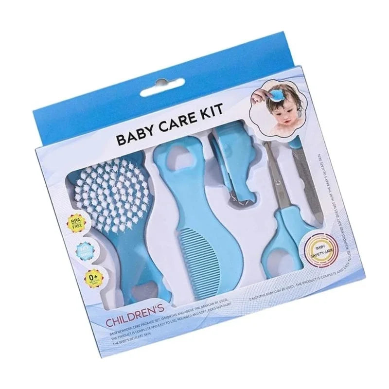 5 Piece  Baby Care Essential Kit Grooming Set Cartoon Bristle Soft Infant CombDesign Gentle Hair Brush Safe