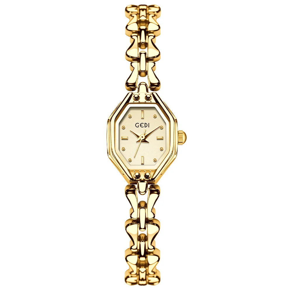 GEDI Brand Ladies Watches Are Exquisite Light Luxury Retro Metal Bracelets High-End Waterproof Women Fashion Quartz Wristwatches