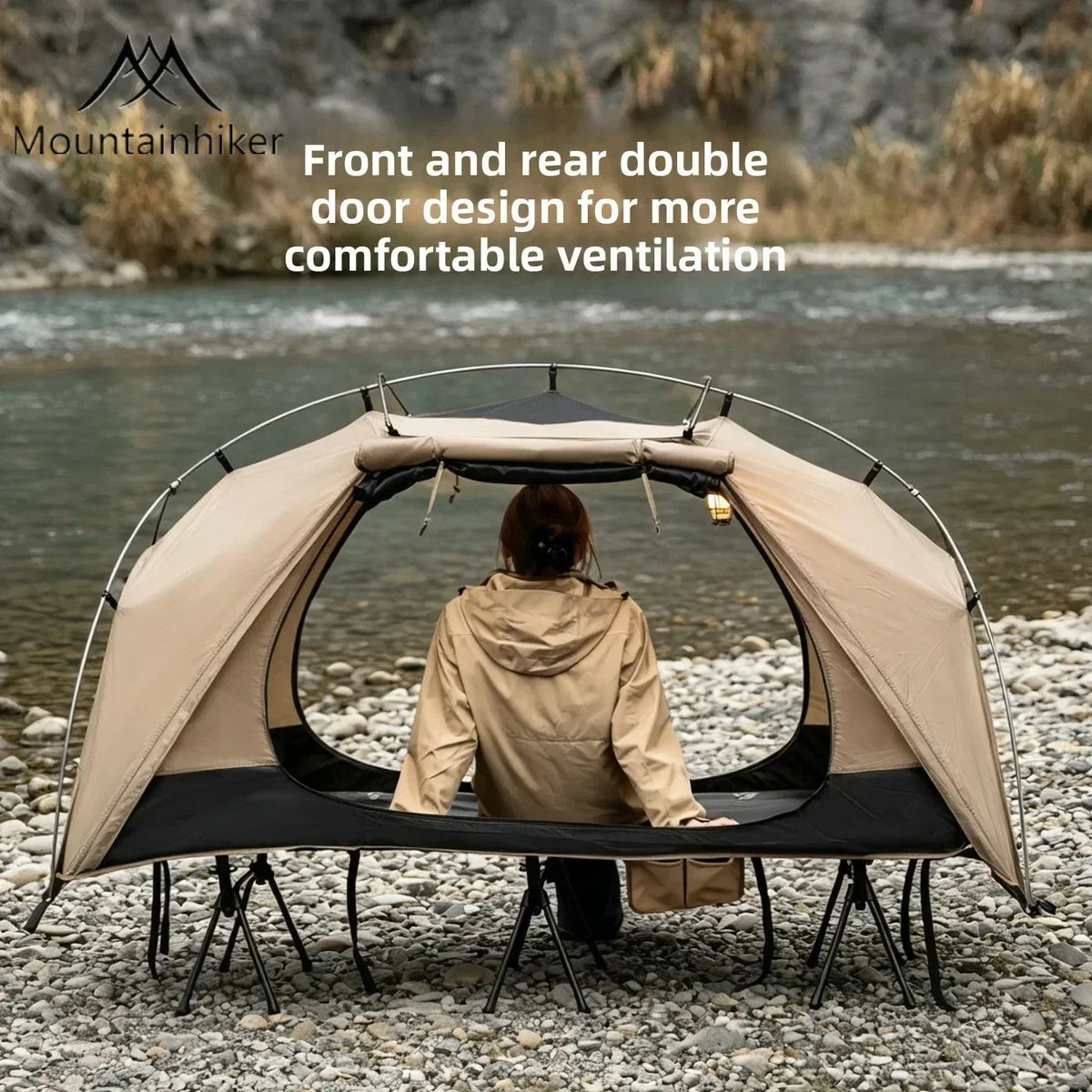 MOUNTAINHIKER 2026 Single Camp Bed Outdoor Tent Waterproof Rainproof Multi-purpose Leisure Camping Shelter for Hiking And Travel