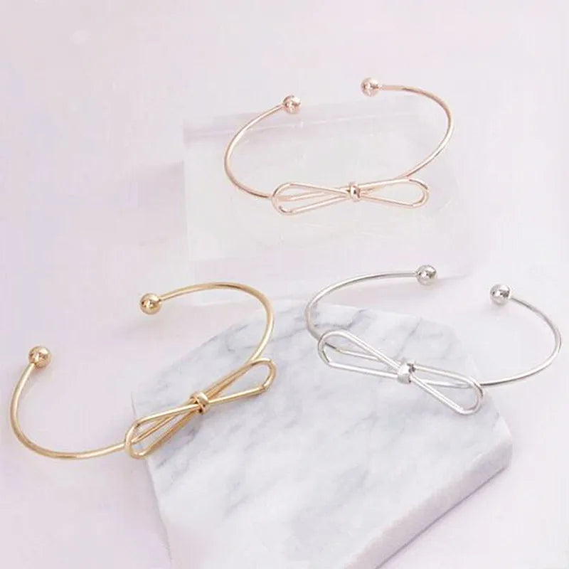 Matte Bangles Fashion Double Ring Bracelet Female Metal Bracelet  New Fashion Korean Jewelry Wholesale - A Single Price