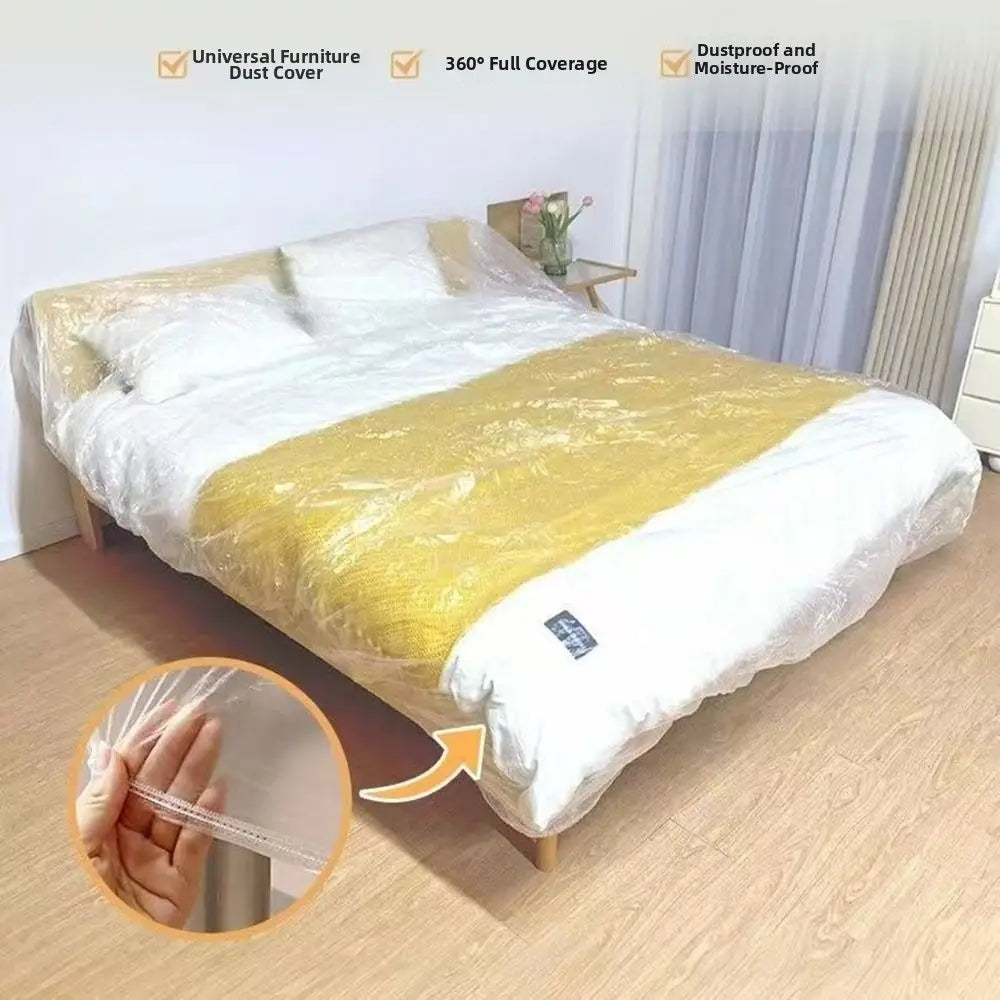 Ensemble de housses de protection imperméables pour meubles en plastique transparent, avec fermeture à glissière, conçu pour envelopper intégralement le mobilier et le protéger contre la poussière et l’humidité