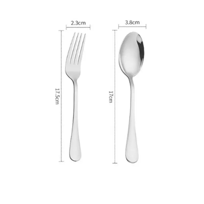 2pcs Tableware Stainless Steel Dinnerware Set Spoon Fork Cutlery Flatware Dishwasher Safe Kitchen  Set