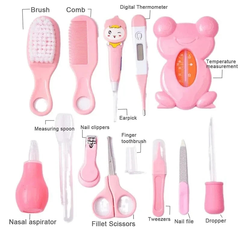 Baby Grooming Health Care Set, Newborn Safety Care Kit with Nail Clippers Hair Comb Nasal Aspirator