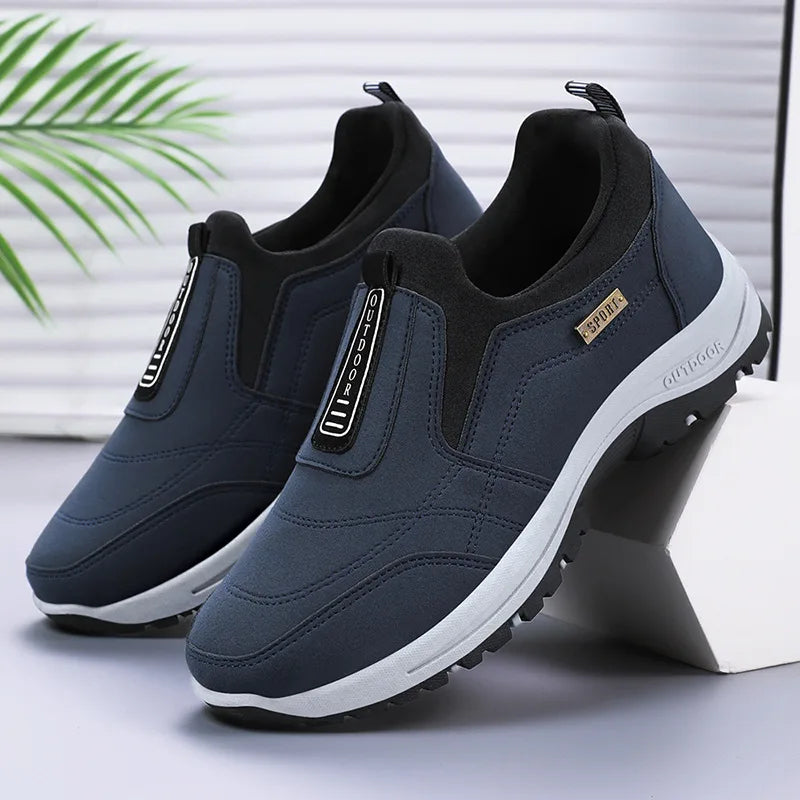 Men's Casual Walking Shoes Faux Suede Leather Slip-On Orthopedic Sneakers for Jogging Hiking Elderly Comfortable Concise Design