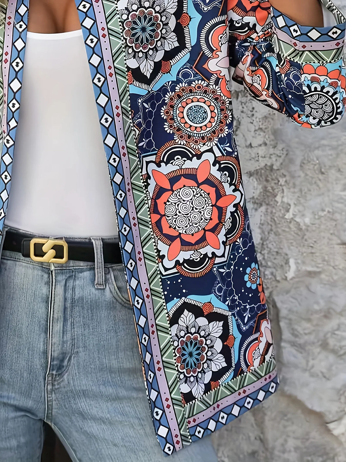 Women's Fashion Mix-And-Match Design, Minimalist Style, Free-Style Art, Innovative Multi-Color Long-Sleeve Jacket