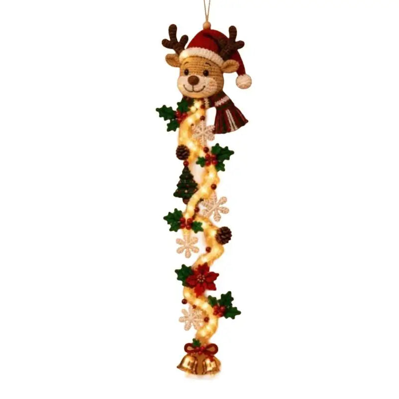 Lighted Christmas Wall Decor Glowing Holiday Scene Hanging Ornament for Home Xmas Party Festival Decoration