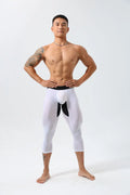 Men's High-Elastic Fitness Sports Pants Tight Seven-Foot Nylon Gym American Style Sportswear for Workout And Running