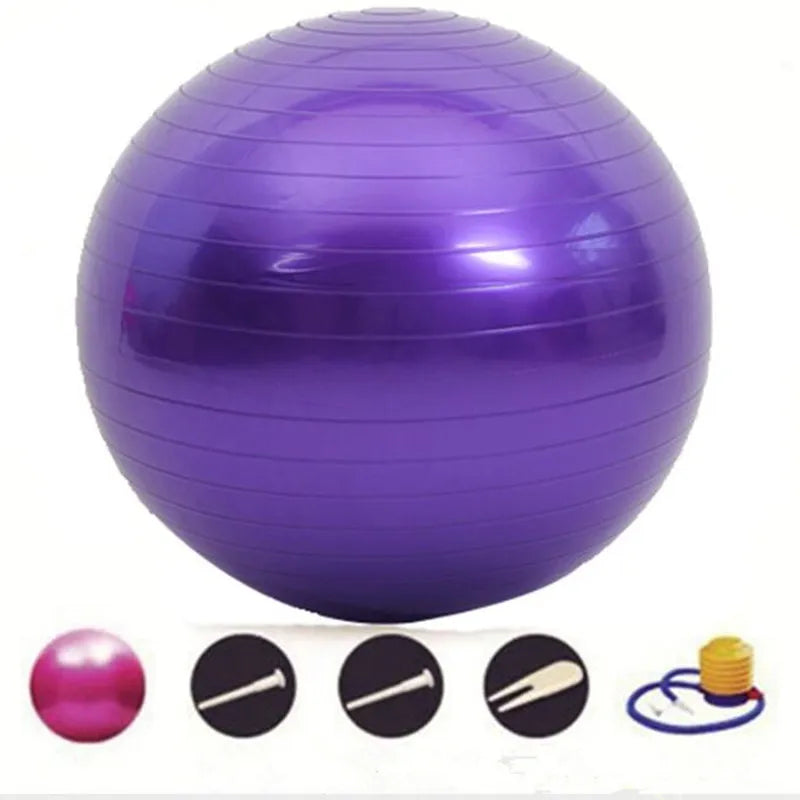 45CM Anti-Burst Yoga Ball Thickened Exercise Ball for Pilates Balance Stability Workout Pregnancy Birthing Physical Therapy