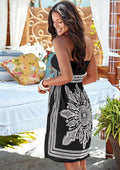 Women Dresses 2025 Spring/Summer New European Fashion Printed Sexy Strapless Dress Women's Clothing Vestidoes