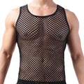 Fashion Tank Tops For Men Hollow Out Undershirt Mesh Breathable Sleeveless Vest