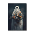 Halloween Mural Ghost with Pumpkin,flowers Portrait Posters Canvas Prints Painting Gothic Painting Haunted House, Dark Academ