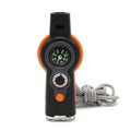Camping Hiking 7in1 Outdoor Multifunctional Survival Whistle Flashlight Compass Thermometer Magnifier Reflector Glass Magnifying
