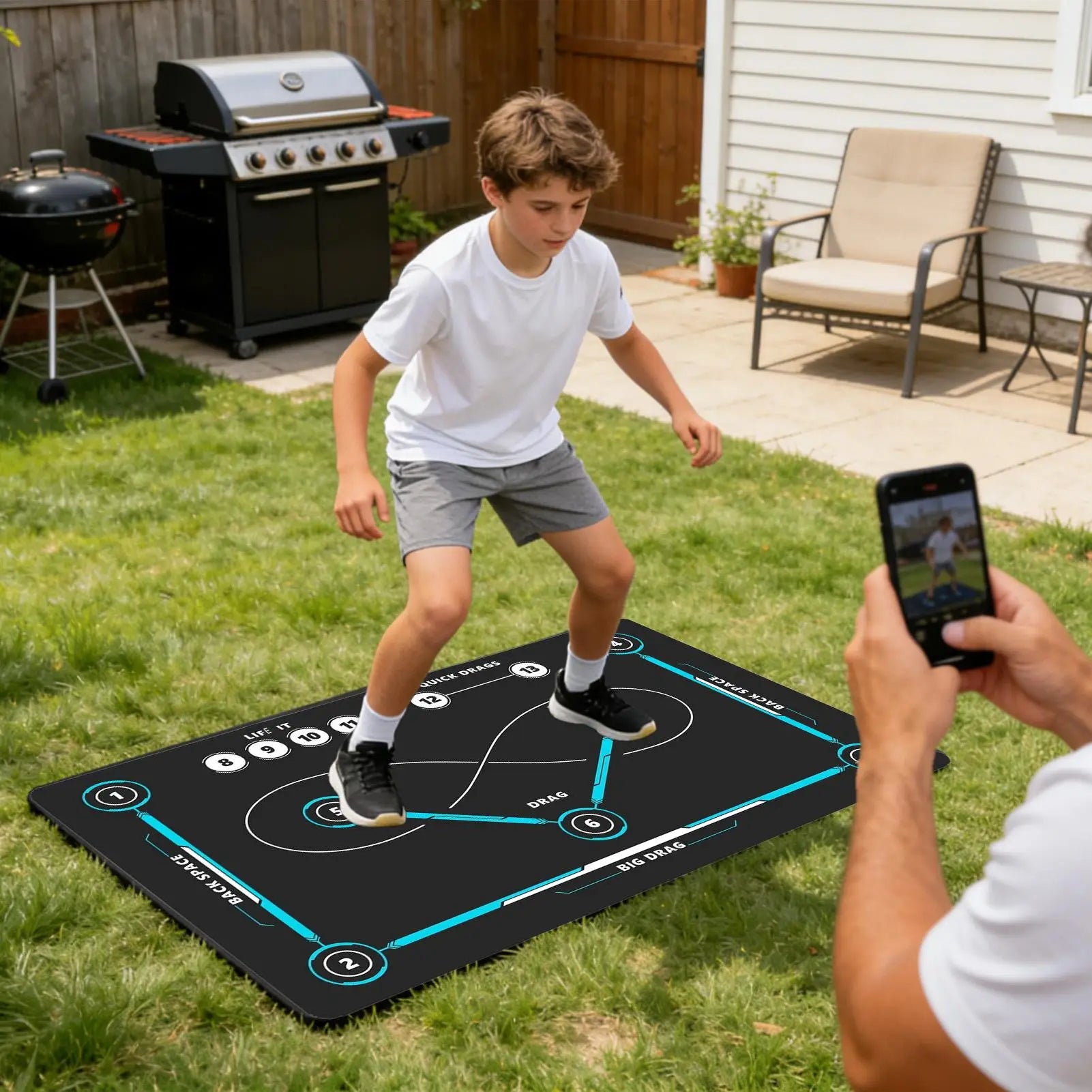 Hockey Training Mat Indoor Outdoor Quiet Non-Slip Large Stickhandling Pad Training Equipment For Adults Kids Soccer Lovers