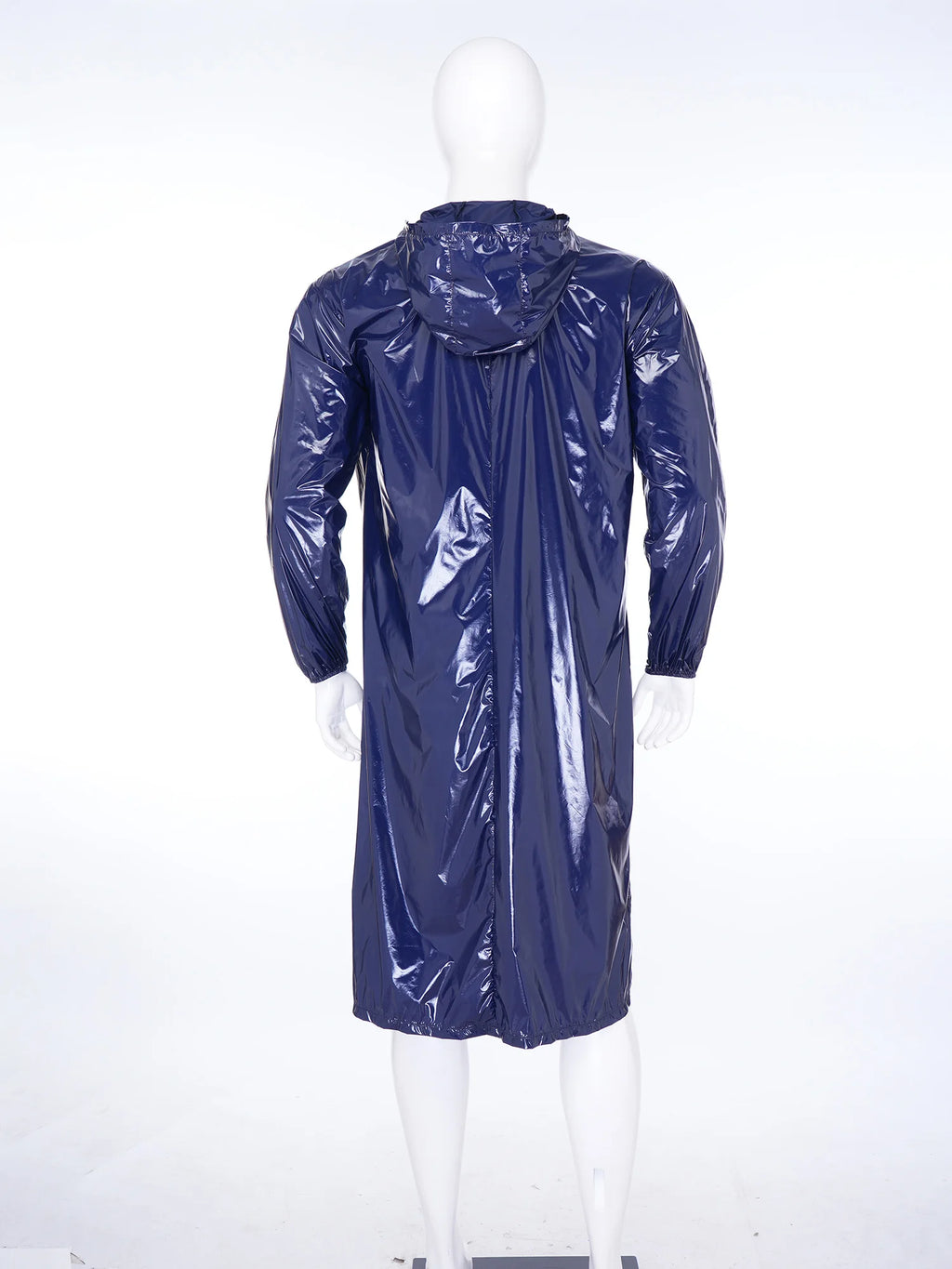 Mens Women's Raincoat Trench Hooded Coat Long Sleeve Front Zipper Lightweight Waterproof Long Jacket Workwear Camping Poncho