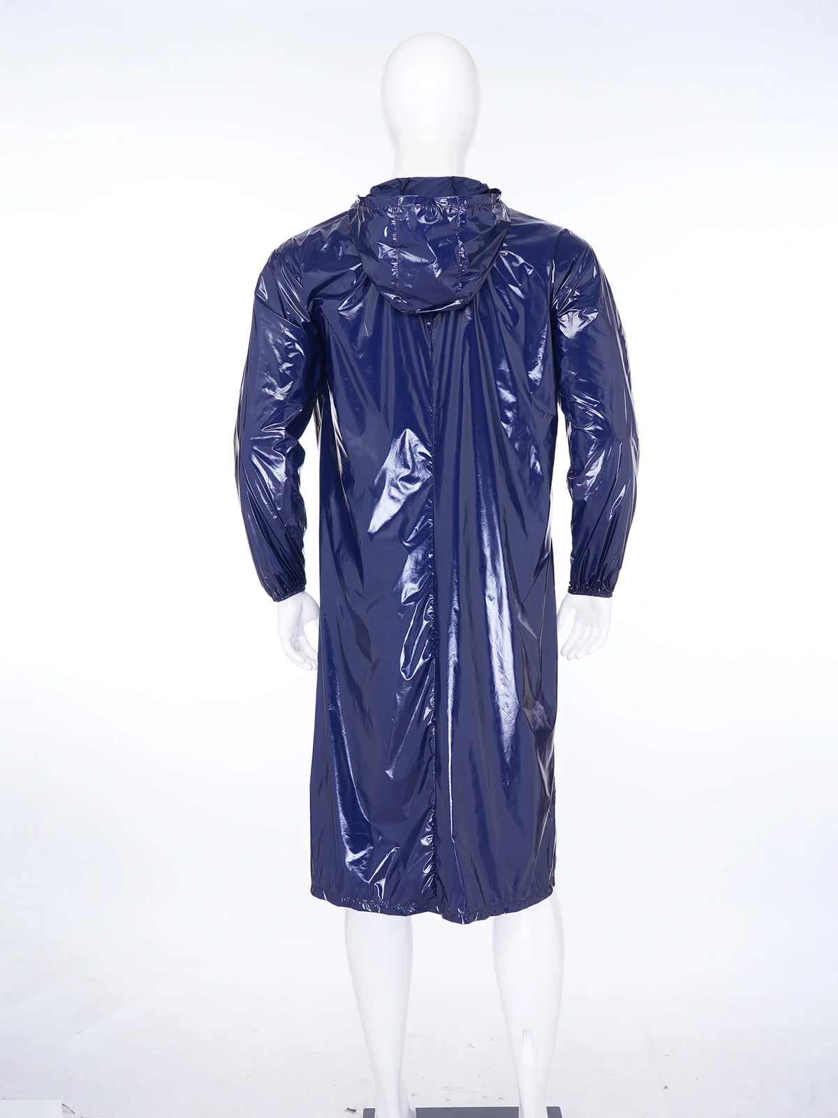 Mens Women's Raincoat Trench Hooded Coat Long Sleeve Front Zipper Lightweight Waterproof Long Jacket Workwear Camping Poncho