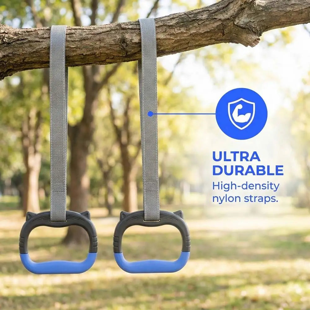 With Straps Gymnastic Rings Durable Adjustable Straps Pull Up Bar Comfortable Non-Slip Fitness Exercise Ring Gymnastics Practice