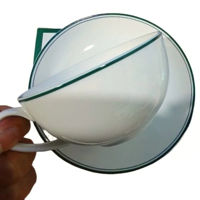 Medieval Green Cafe Ceramic Vintage Afternoon Tea Coffee Cup Dim Sum Plate Tableware 2 Pieces Set Dinner Set عربي
