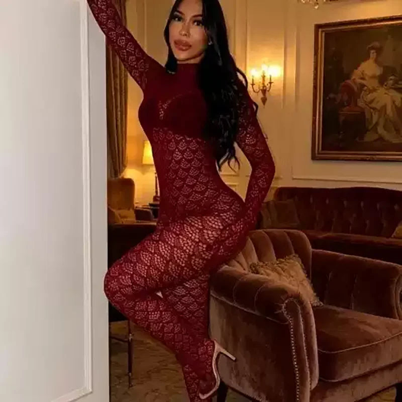 Sexy Jumpsuits Women Fishnet See Through Long Rompers 2026 Summer Women Pants Skinny Rompers Jumpsuits Overalls Pantyhose