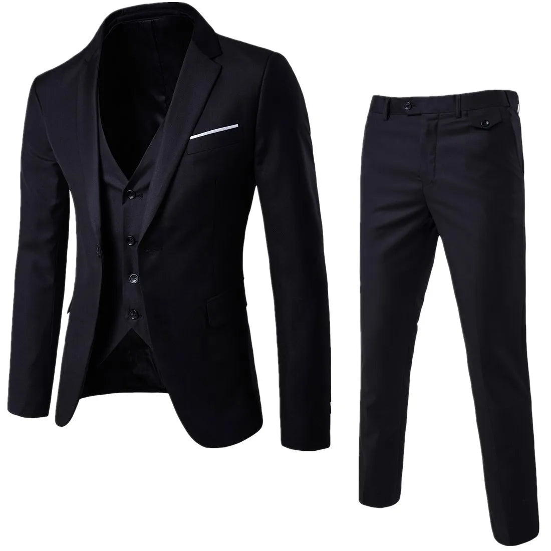 Mens Wedding Two Piece Suit Groom Best Man Slim Casual Dress