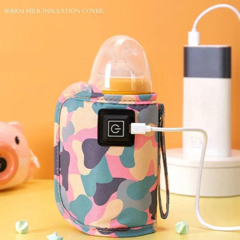 For Infant Outdoor Travel Accessories USB Milk Water Warmer Stroller Insulated Bag Baby Nursing Bottle Heater Safe Kids Supplies
