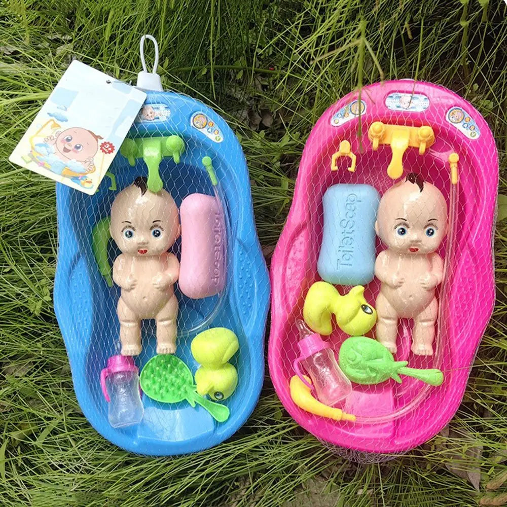 Bathing Realistic Baby Bath Soap Duck Bottle Little Newborn Bath Set with Bathtub Water Floating Shower Children's Day