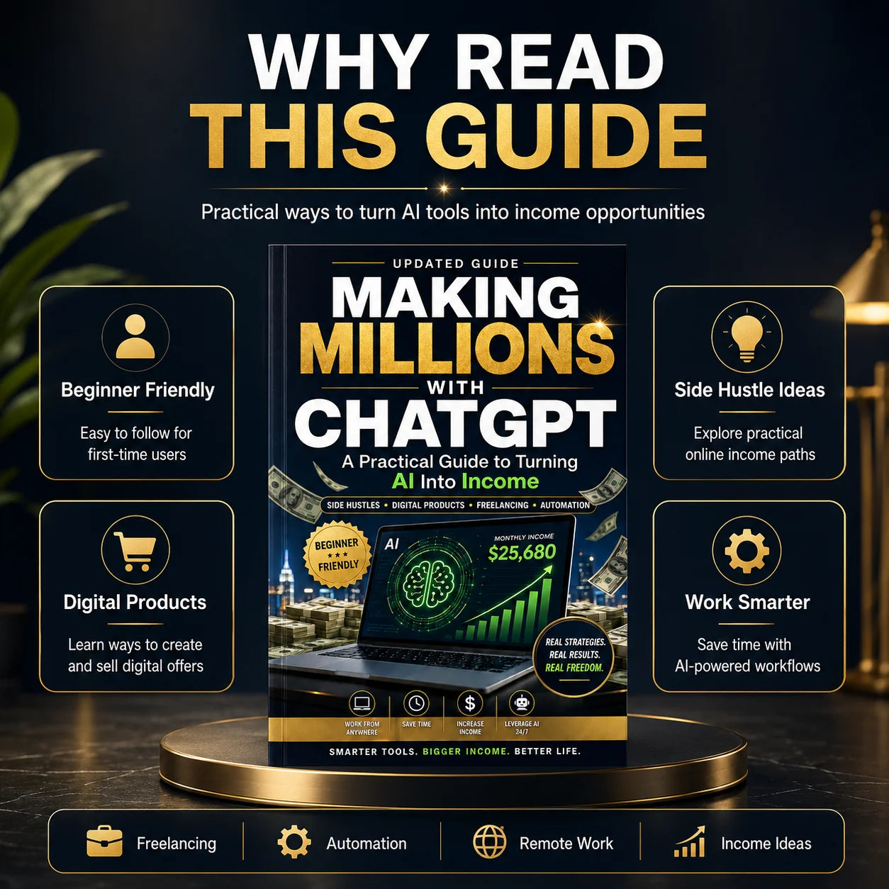 ChatGPT Income Guide Book, Learn How to Monetize AI Tools, Work From Home, Increase Passive Income With Step-by-Step Methods