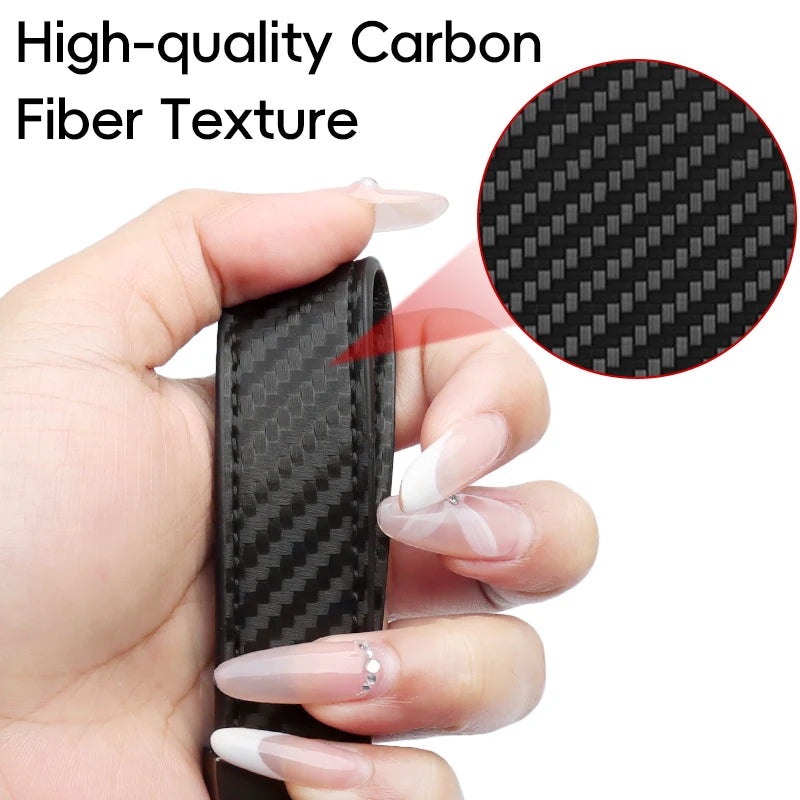 Car Key Chain Carbon Fiber Keychain Luxury Keyring Buckle Car Key Ring Men Women Business Gift Car Key Strap Accessories
