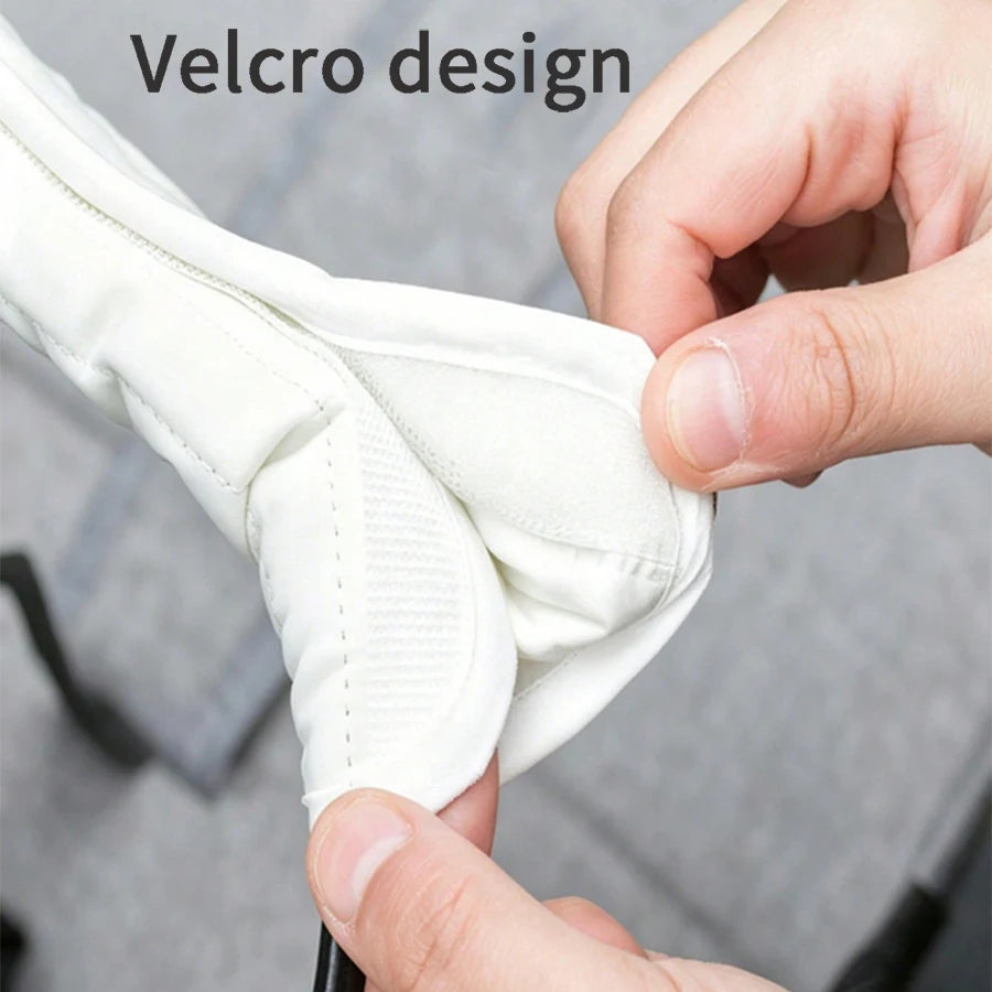 3-piece set of baby stroller accessories - soft stroller handle cover and seat shoulder strap cover, with three-dimensional embroidered patterns, non-slip shoulder pad suitable for baby strollers, making baby's outings more c